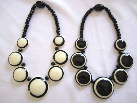 Nepal Bone Black + White Necklaces
