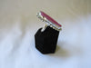 Silver Plated Large Stone Ring - Pink