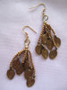 Naga India Earrings Dangling Multi Strand Brass or Silver Coated