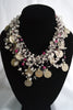 Naga India Necklace "Tribal Vintage Coin"  Stones - Many Different Stones!!