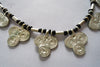 Naga India Necklace Single Clover Brass or Silver Bead w/ Black Glass Beads