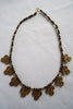Naga India Necklace Single Clover Brass or Silver Bead w/ Black Glass Beads