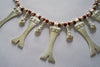 Naga India Necklace, "Tribal" Brass or Silver Handmade Beads with Red Glass