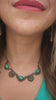 Vintage Necklace Art Nouveau with Green Glass