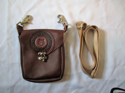 Brown Pouch with Wolf