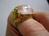 Sterling Ring, Domed Mother of Pearl w/ Enamel sz 7