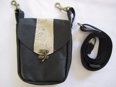 Black Stripe Pouch