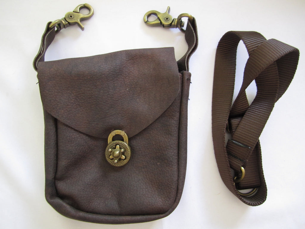 Brown Pouch with Twist Clasp