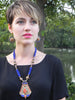 Tibetan Necklace, Pendant w/ Coral & Lapis