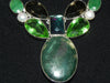 Silver Plate + Stone Necklace w/ Jasper, Pearl and Smokey Topaz