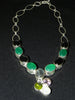 Silver Plate + Stone Necklace w/ Aventurine, Onyx and Labradorite