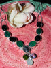 Silver Plate + Stone Necklace w/ Aventurine, Onyx and Labradorite