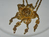 Vintage Necklace, 70s Goldtone Dangling Flower