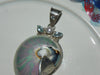 Estate Sterling Pendant w/ Huge Nautilus Shell, Pearl & Blue Topaz