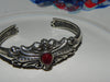 Estate Sterling Bracelet, Etruscan Design w/Carnelian Stone