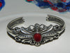 Estate Sterling Bracelet, Etruscan Design w/Carnelian Stone