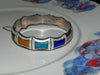 Estate Sterling Bracelet, Vintage Multi Colored Guilloche Enamel