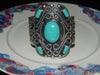 Estate Sterling Bracelet Cuff, Vintage Mexican Turquoise Signed Esperanza Mexico 925