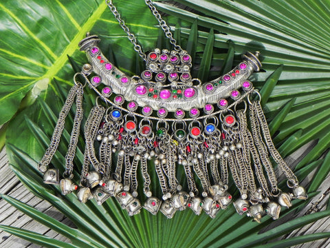 Middle Eastern Necklace, Tribal Vintage Kuchi