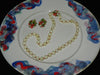 Vintage Set, Signed "Vendome" Fruit Salad Necklace & Earrings