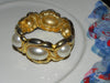 Vintage Bracelet, 60s Goldtone & Pearl