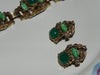 Vintage Set w/ Green Glass & Rhinestone