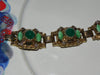 Vintage Set w/ Green Glass & Rhinestone