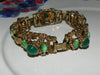 Vintage Set w/ Green Glass & Rhinestone