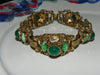 Vintage Set w/ Green Glass & Rhinestone