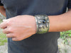 Nepal Bracelet Handmade Cuff with a Black Stone
