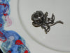 Estate Sterling Pin, Vintage Rose w/ CZs