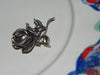 Estate Sterling Pin, Vintage Rose w/ CZs