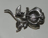 Estate Sterling Pin, Vintage Rose w/ CZs