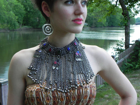 Middle Eastern Necklace, Kuchi Tribal Gypsy Choker
