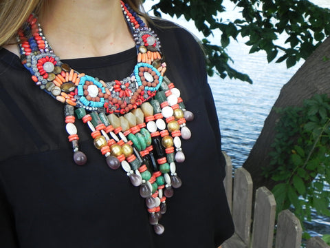 Turkish Bib Necklace w/ Stones