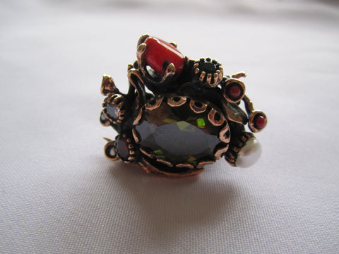 Turkish Ring, Multi stone Statement Ring