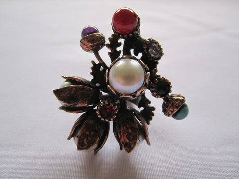 Turkish Ring, Multi stone Statement Ring