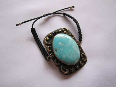 Turkish Bracelet, Turquoise Stone Adjustable Band Bracelet