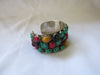 Tibetan Multi Stone Nugget Cuff Bracelet