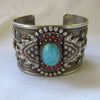 Nepal Hand made Ornate Turquoise Cuff