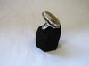 Silver Plated Large Stone Ring - Brown and White