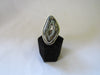 Silver Plated Large Stone Ring - Natural Blue