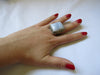 Silver Plated Large Stone Ring - Purple
