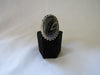 Silver Plated Large Stone Ring - Oval Black and Grey