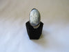 Silver Plated Large Stone Ring - Oval Grey White