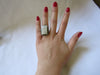 Silver Plated Large Stone Ring - White