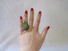 Silver Plated Large Stone Ring - Iridescent Blue