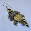 Sterling Silver Plated Moonface Earrings - Yellow