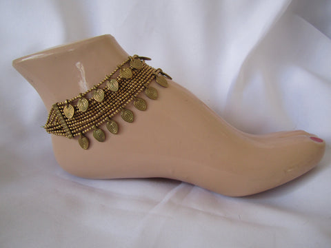 Naga India Anklet "Double Bead" Anklet Brass