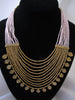 Naga India Necklace, "Elegant Tribal" Drapy Brass + Glass Beads- Many Colors!